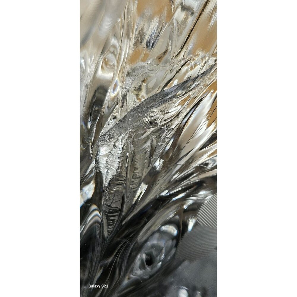 Vintage Vase Crystal Cut Glass Etched Flower & Starburst Rectangular 10 Inches - Picture 10 of 15